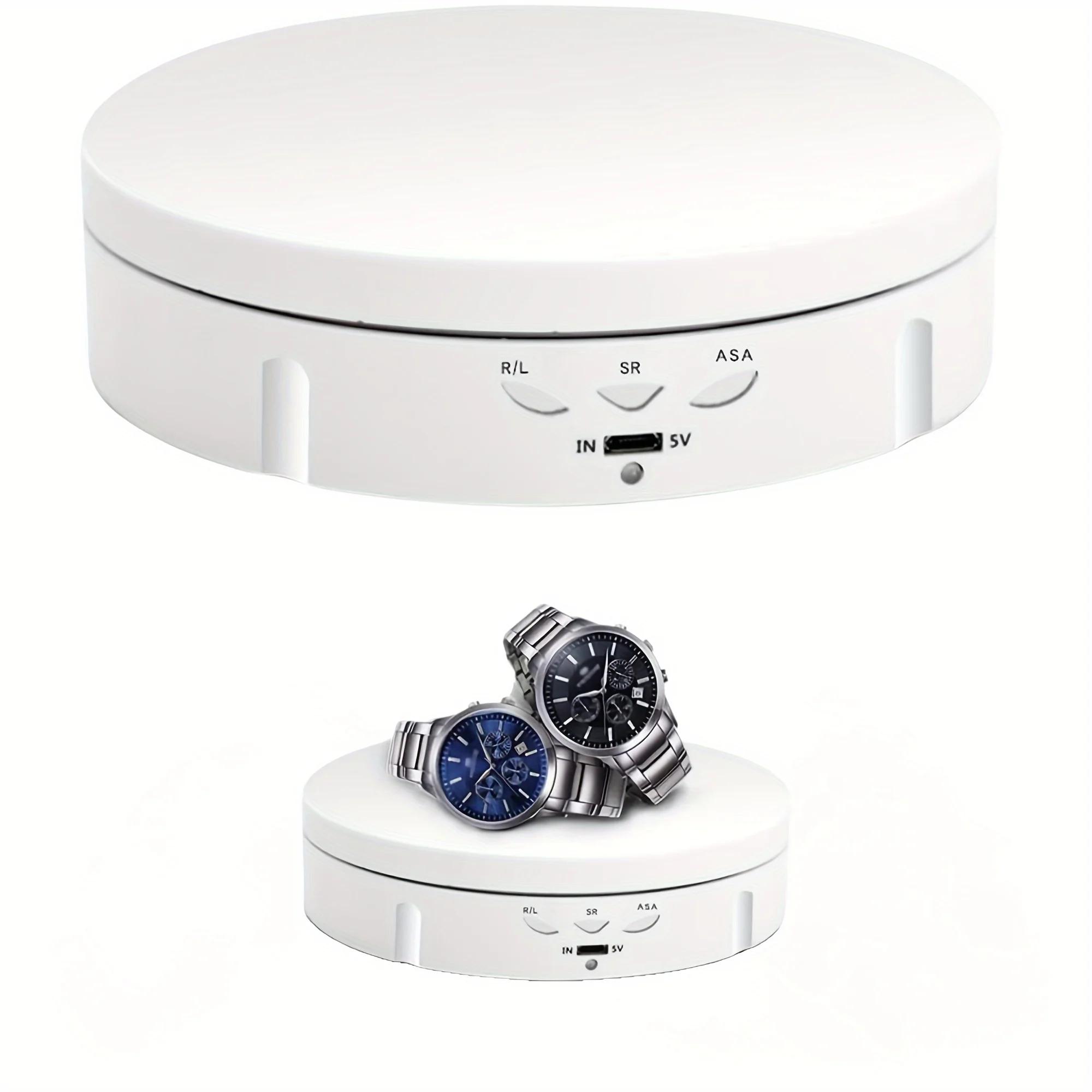 

Трехуровневый электрический вращающийся стенд для демонстрации реквизита для стрельбы, поворотный стол на 360°, регулировка в 3 уровнях, зарядка через USB