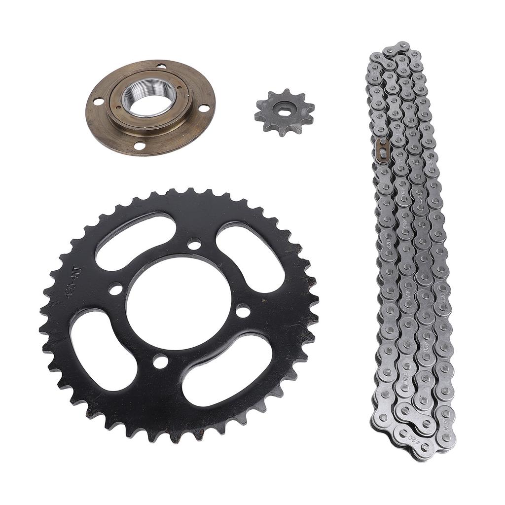 420 Sprocket and Chain Kit 10MM 10T Front 41T Rear Sprocket 76 Drive Links Chain Toothless Flywheel