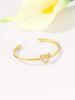 Knotted Heart 361L Stainless Open 18k Accessories [FOCALOOK] Women's Bracelet, Bangle, Steel, Hypoallergenic, Zirconia, Bangle, Gold, Fashionable,