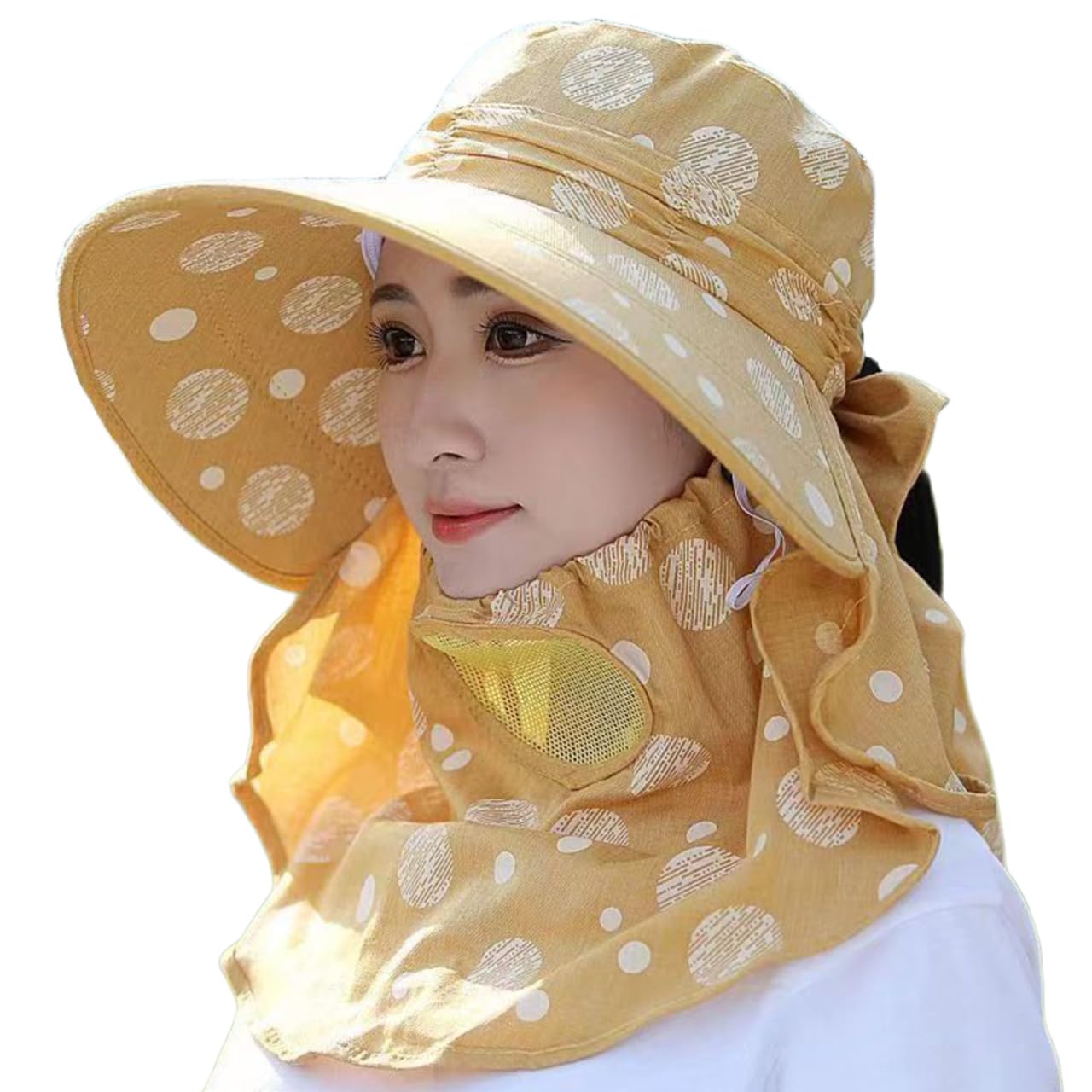 

Sun UV Neck Face CZA633 [White Fang] Hat, Hat, Protection, Cover, Guard, Outdoor, Women s (Yellow)