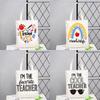 Teacher Love Inspire Women Shopper Shopping Bag Canvas Shoulder Bag Female Handbags Reusable Foldable Storage Tote Bag Best Gift