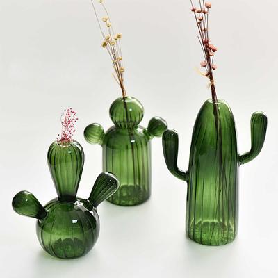 Birthday Gift Hydroponics Plant Vase Cactus Shaped Glass Vase Transparent Vase Decoration Creative