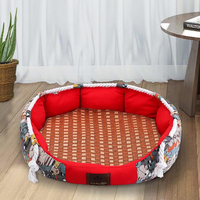 Universal All-Season Pet Kennel: Detachable, Washable for Cats and Dogs with Summer Cool Mat - Available In Large, Medium, and Small Sizes.