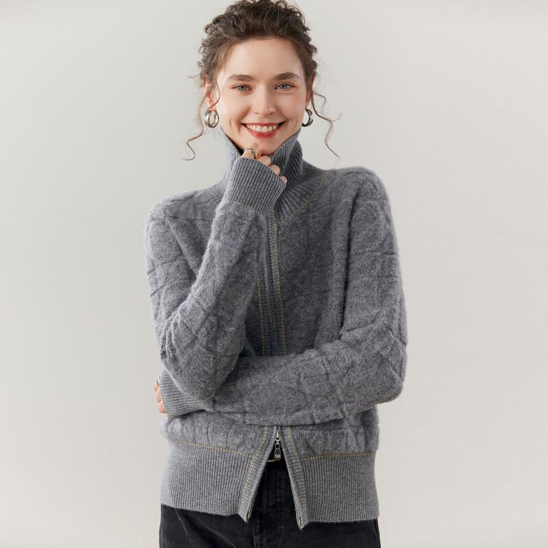 Fanzhen Women's Thick Cashmere Lapel Cardigan