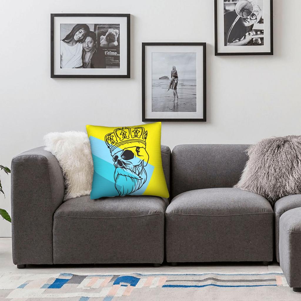 Black Grey Skull Face Día De Los Muertos Pillow Case Funny Pillow Cover Soft Pillowcases For Living Room Sofa