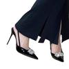 2025 new rhinestone buckle with pointed tip and thin heel, beautiful royal sister temperament high heels, women's bag head sandals are sexy