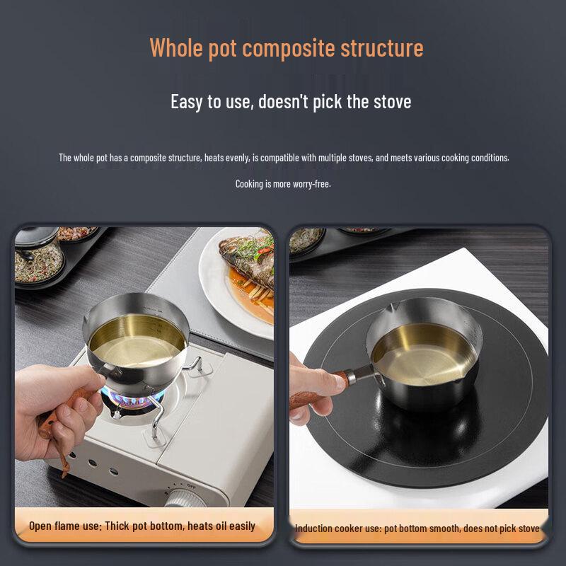 KOBACH 304 Stainless Steel Instant Noodle Pot with Beech Handle