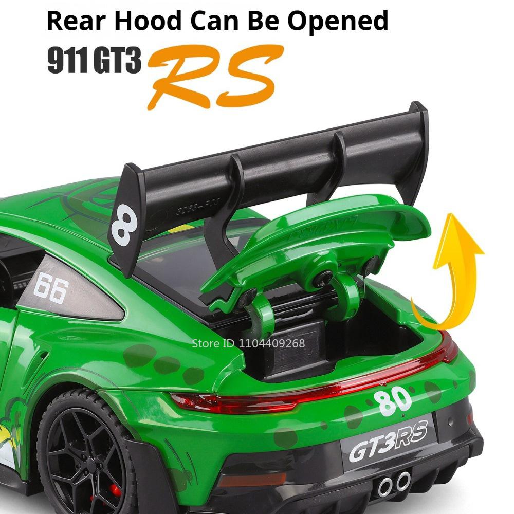 Scale 1:32 911 GT3 RS Panamera Car Model Toy Metal Die-cast Doors Opened Supercar Sound Light Toys Table Top Decoration
