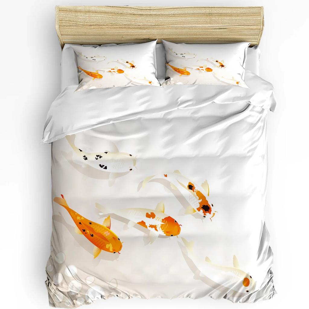 Chinese Style Plum Blossom Magpie Carp Duvet Cover with Pillow Case Custom 3pcs Bedding Set Quilt Cover Double Bed Home Textile