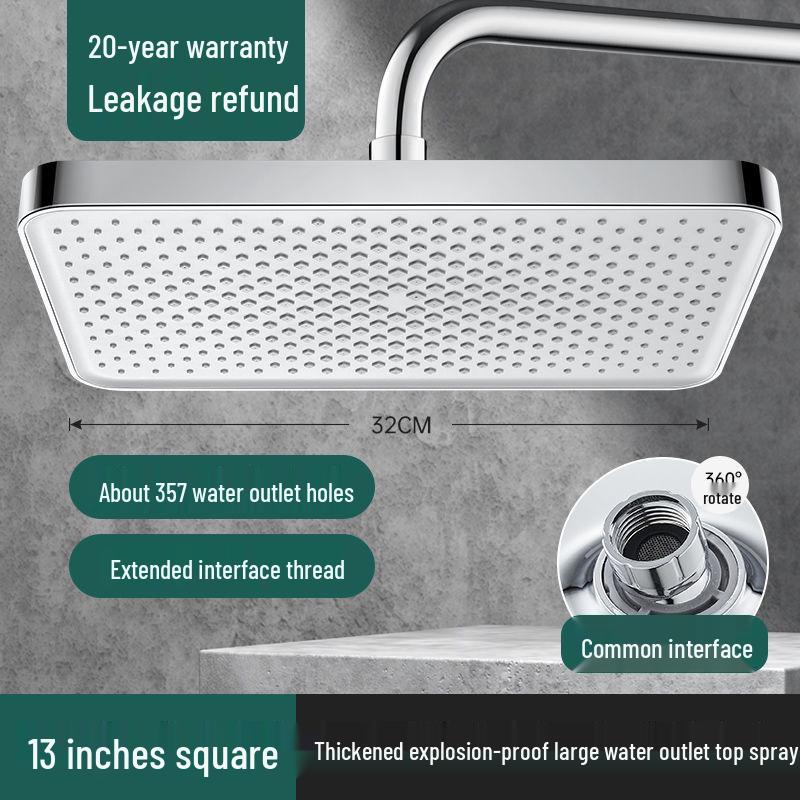 13palcová extra velká dešťová sprchová hlavice pro hotelové použití - Vysoký průtok vody