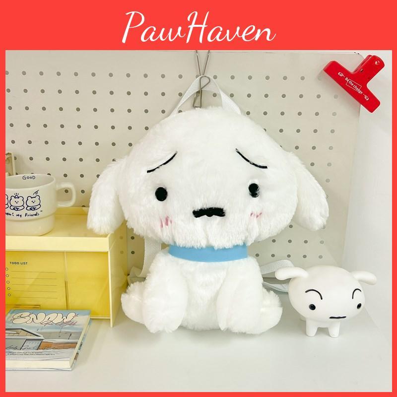 Cartoon Shin Crayon Chan Shiro Plush Backpack For Girl Heart Peripheral Toy