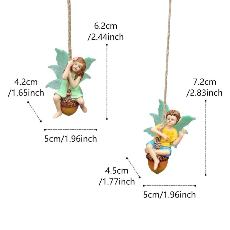 

Pinecone Swing, Flower Fairy Garden Pendant, Luminous Fairy Statue, Decorative Resin Handicraft