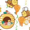48 Pcs Bumble Bee Hanging Swirl Decoration Bee Themed Party Foil Ceiling Streamers for Baby Shower Birthday Party Decoration