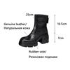 Fashion NEW Autumn Women Boots Genuine Leather Shoes for Women Round Toe Chunky Heel Shoes Concise Zip Platform Boots Soft Daily Shoes