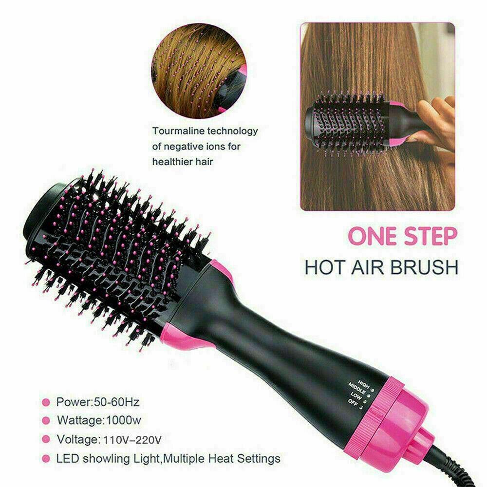 One-Step Hair Dryer Styler Volumizer Straightener Curler Comb Hot Air Brush Gift