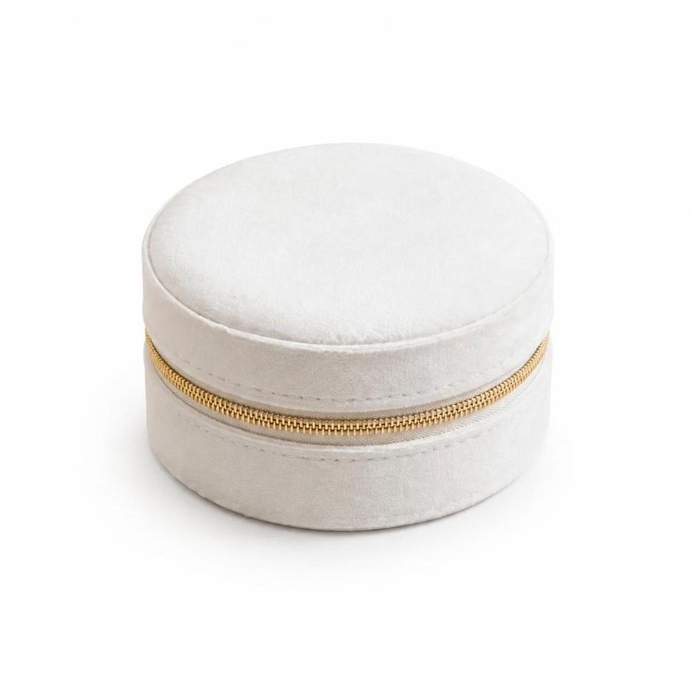 Velvet Travel Jewelry Case Round Mini Portable Jewelry Storage Ring Jewelry Box  Storage Use