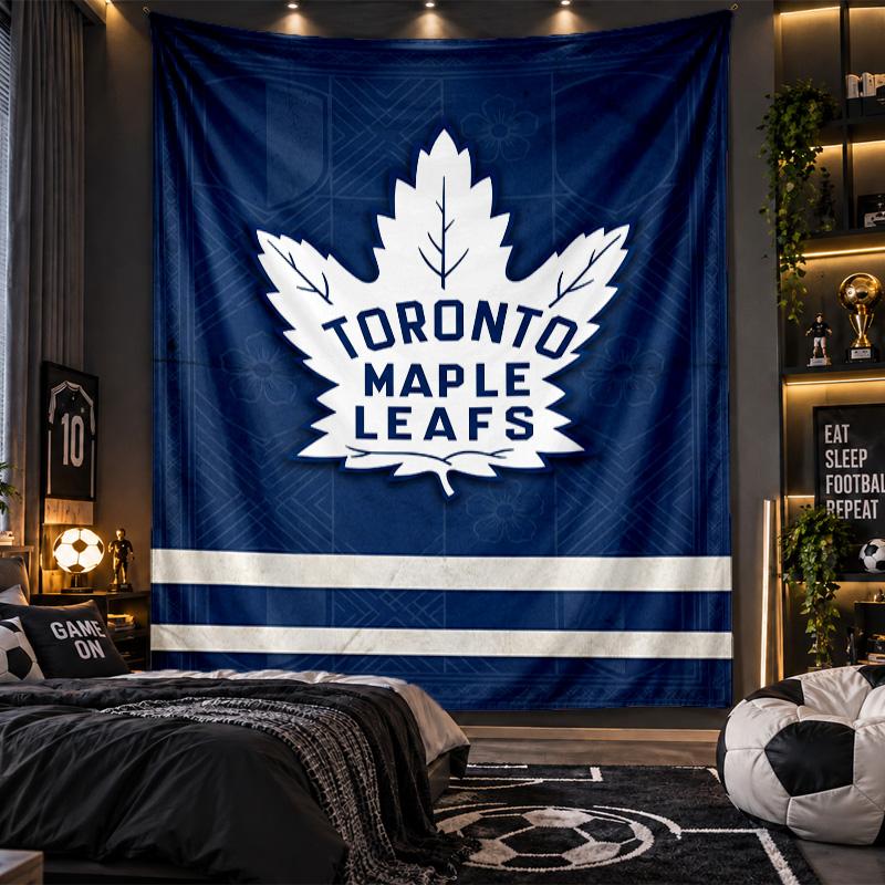 Arazzo da Appendere a Parete Stampa Toronto Maple Leafs Tessuto per Soggiorno Camera da Letto Decorazione Casa