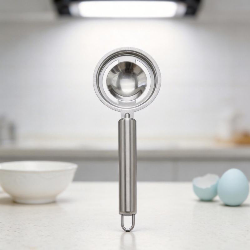 Efficient Eggs White Yolk Separator Long Handle Eggs Divider Tool Food Grade Stainless Steel Kitchen Gadget