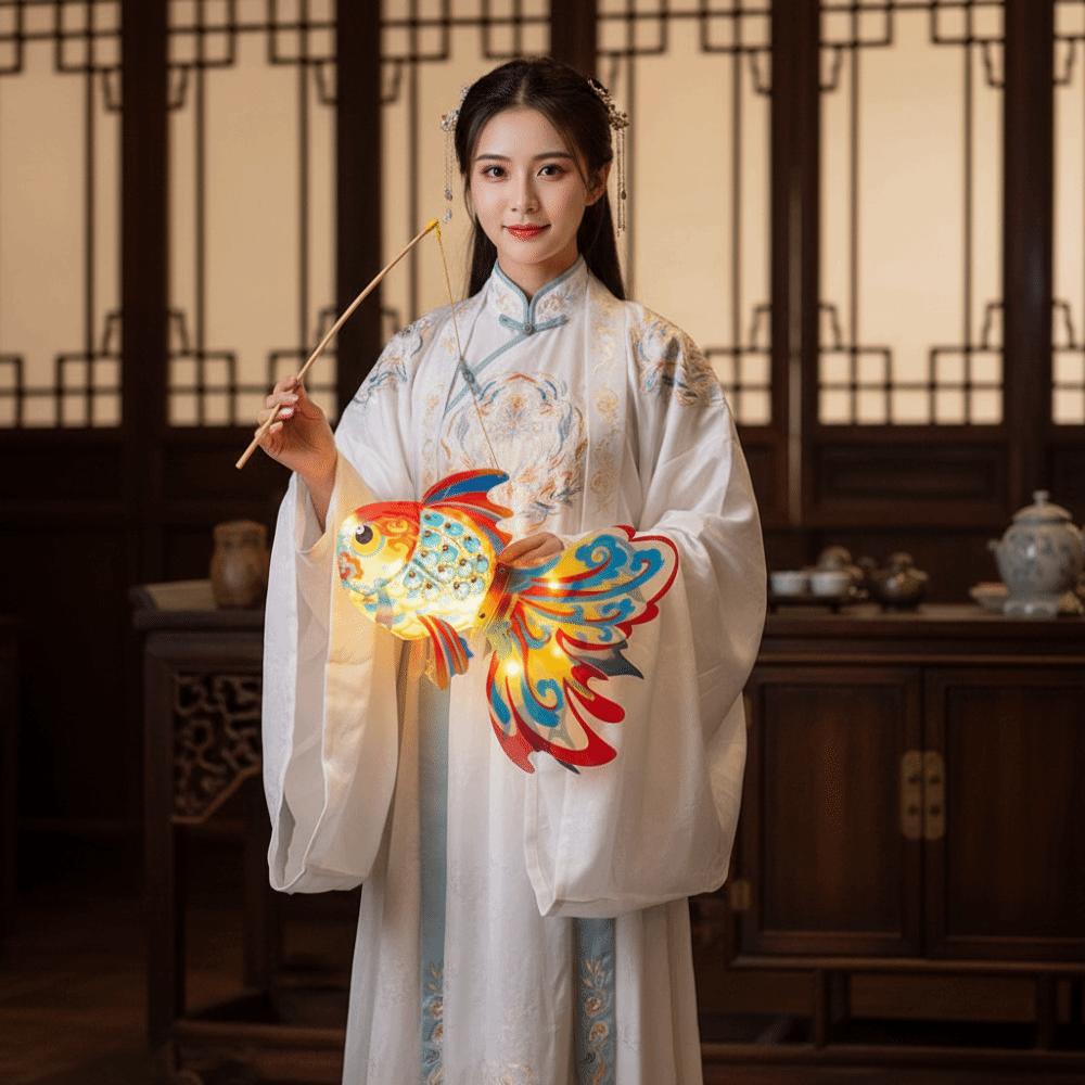 Traditional Paper Lamp Kit Handmade Mid Autumn Craft Goldfish Lantern DIY Autumn