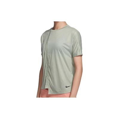 Solid Color Logo Print Crew Neck Pullover Short Sleeve T-Shirt American Vintage Women Tops Green CV8115-372