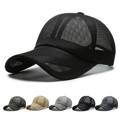 Men Baseball Cap Adjustable Elastic Buckle Baseball Hat Breathable Mesh