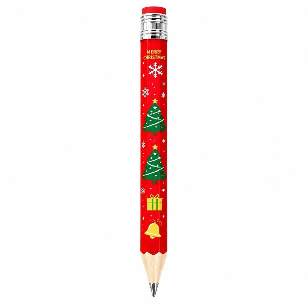 Wooden Big Pencil Christmas Pattern Christmas Giant Pencil Oversized Wooden Pencil  Photo Prop