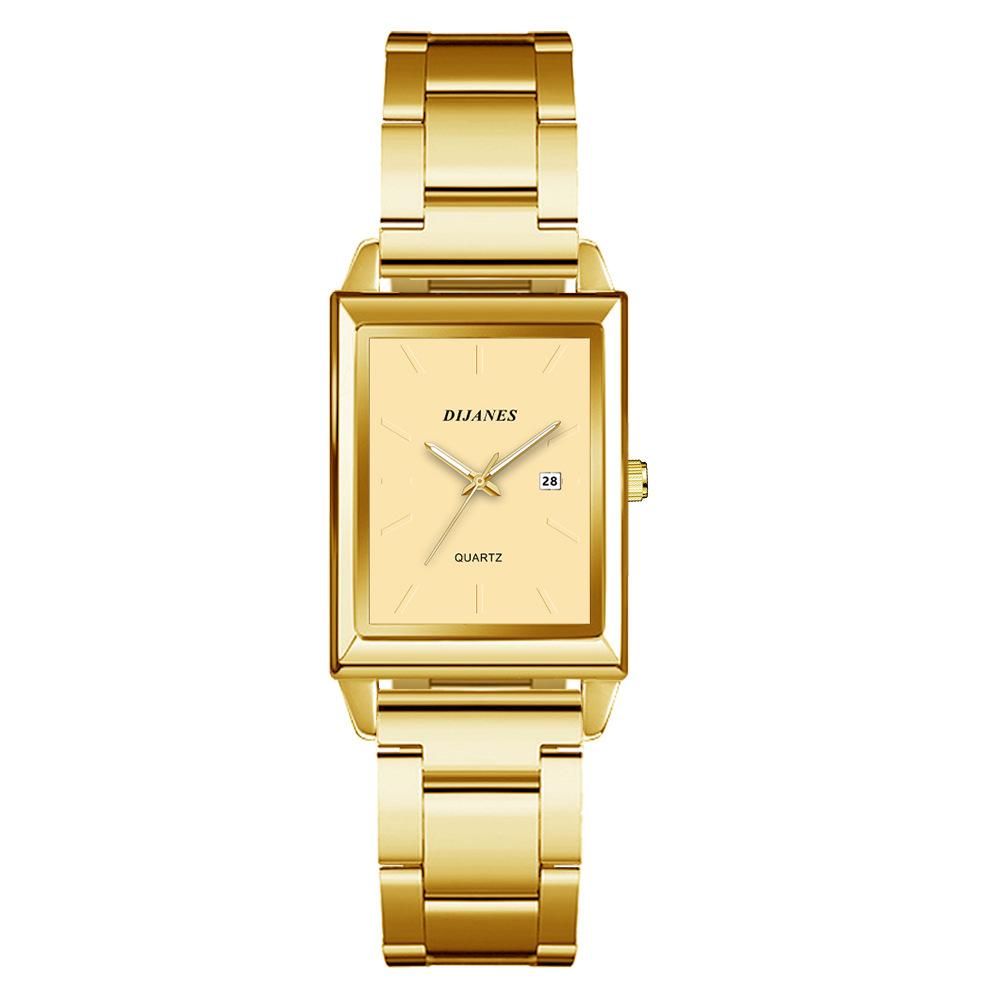 New square watch Steel band Quartz watch Calendar Watch Business Men's Watch Student Watch Small watch