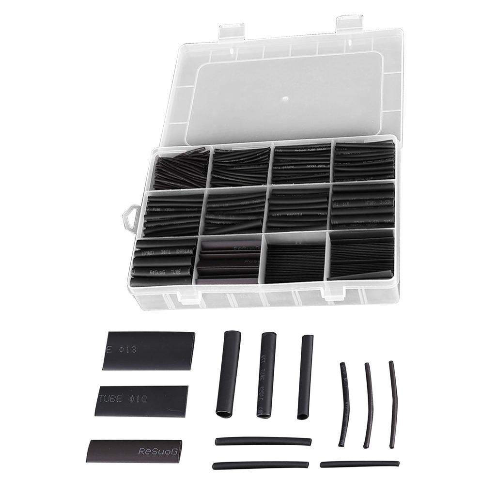 900 Pcs Electric Insulation Heat Shrink Tube Insulation Sleeving Electrical Wire Cable Wrap Assortment 2:1 Shrink Ratio