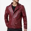 Autumn Winter Casual Men's PU Leather Jacket Fashion Slim Fit Turn Down Collar Moto Biker Coat Trendy Men's Outerwear
