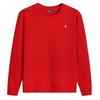 Mens Cotton Crewneck Long Sleeve Pullover Sweatshirt With Embroidered Classic British Style Slim Fit