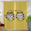 Home Interior Curtains 2 Pieces Chiikawaes Halloween Decoration Partition Window Curtain for Room 2 Panel Shades Living Kitchen