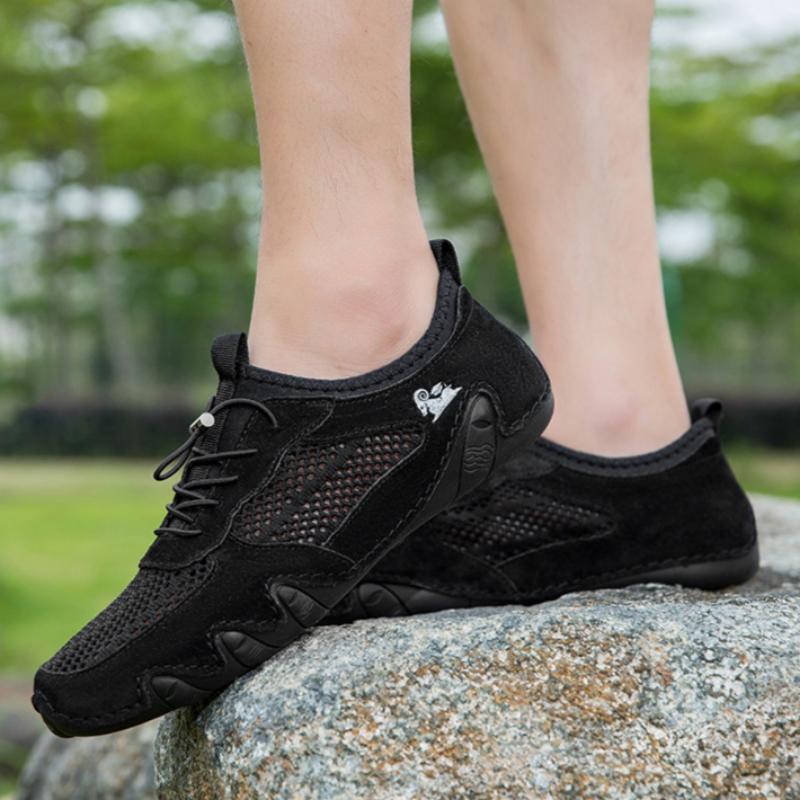 Summer Men's Casual Sports Shoes Genuine Leather Mesh Shoes Octopus Men's Shoes