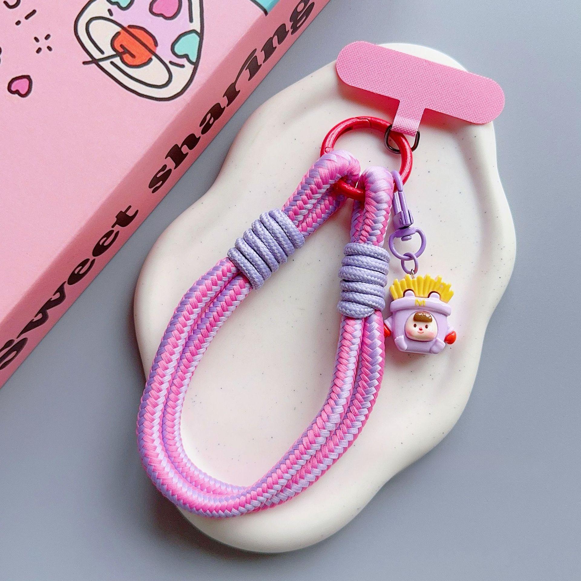 

Cute Anti-lost Lanyard Hand Chain Phone Wrist Straps Hanging Rope Candy Colors Phone Chain Cellphone Strap