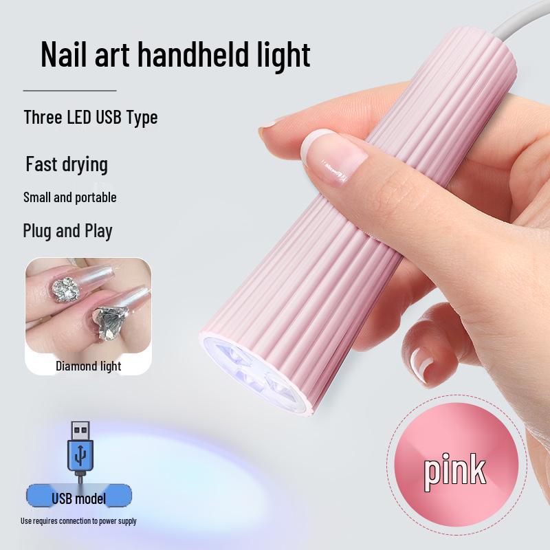 Compact Handheld Nail Lamp: Quick-Drying UV Phototherapy, No Hand Darkening