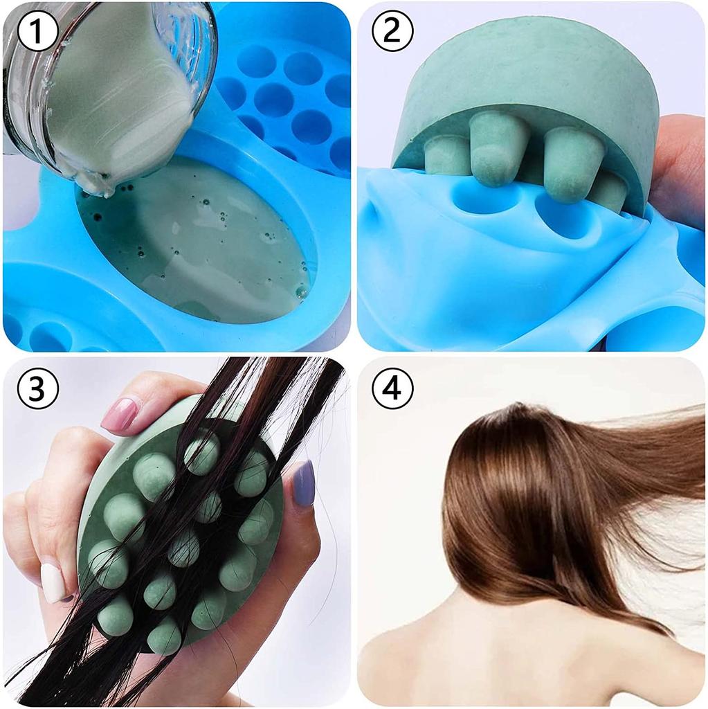 Silicone Molds Silicone Material Scalp Massager Hair Comb Mold Massage Bar Shape Hair Brush Mold For Hair Care Routine Gift