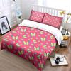 Pink background with yellow butterflies Print Bedding Set 1 Duvet Cover 2 Pillowcases for Adult Children Luxury Gift Full Size