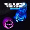 Car Water Cup Drinks Holder Coaster Luminous Mat Accessories For Jeep Cherokee Patriot Liberty Wrangler JK JL Commander AJU1