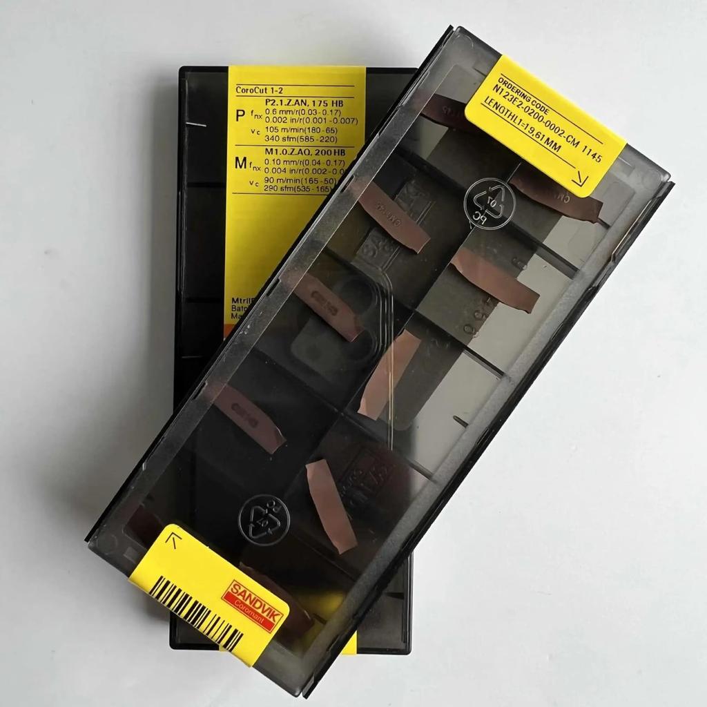 Original Sandvik / N123E2-0200-0002-CM 1145 / CNC Lathe Carbide Blade 10 PCS