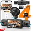 Tam HD 1080P 4 Kanallı Araç Ön Kamera Kayıt Cihazı, WiFi Sürüş Kaydedici, Gece Görüşü, Döngü Kaydı, Kara Kutu Araç Kamerası