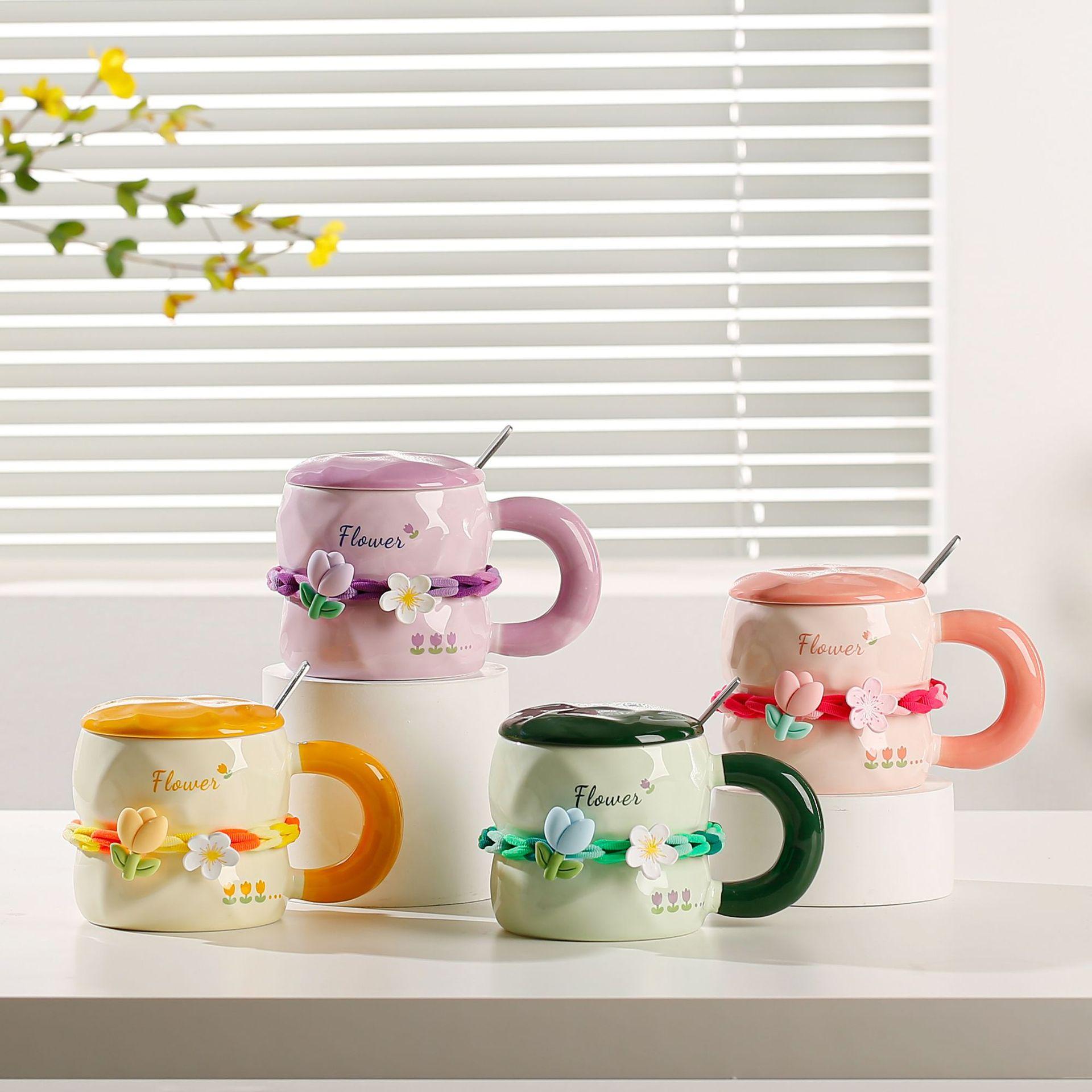 

Милый дорогой костюм с крышкой, ложкой, устойчивой к высоким температурам, для девушек, пар, чашка для воды, маленькая подарочная кружка, большая емкость 380ML