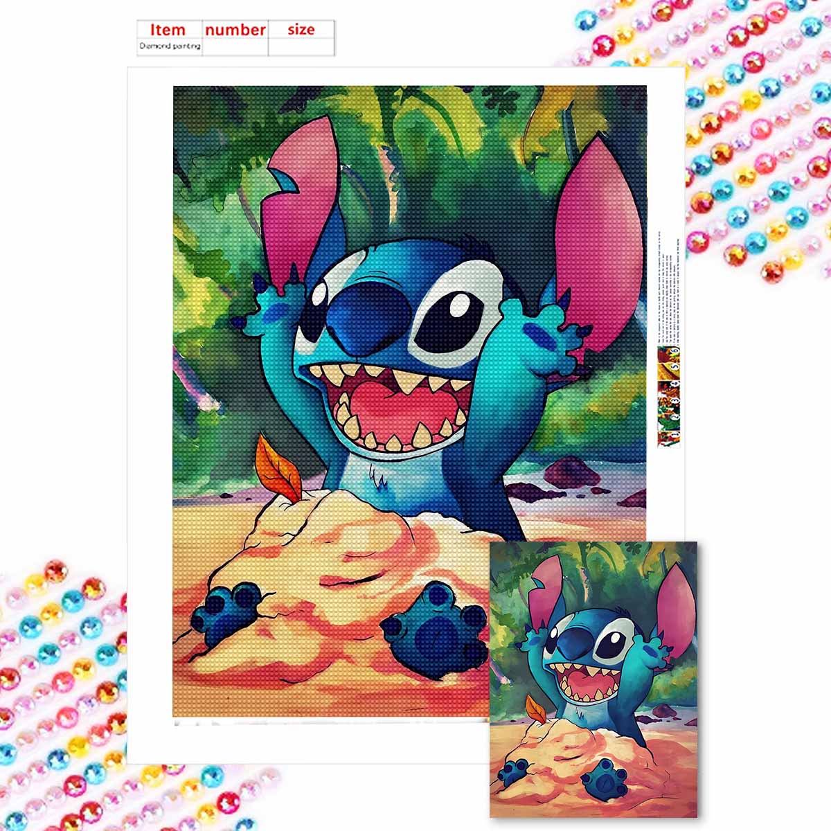 

5D DIY Diamond Art Painting Kits for Adults, Screaming Stitch Full Round Crystal Diamond Kits for Beginner for Home Wall Decorate Round 20x30cm