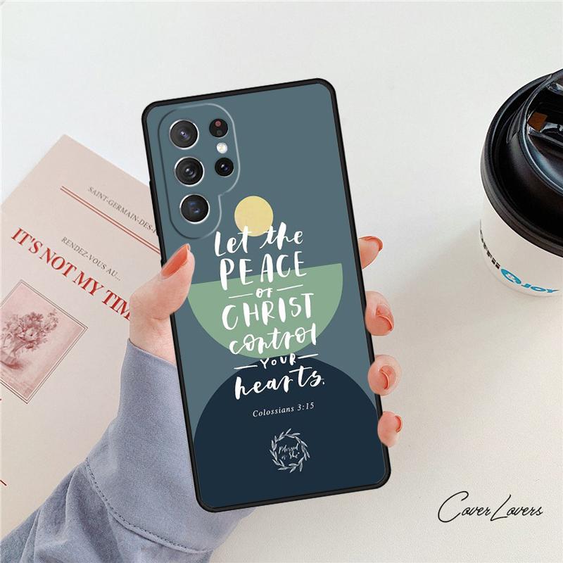 Bible Verse Phone Case For Samsung Galaxy S24 S25 S23 S22 Ultra Note 10 20 Plus S20 S21 FE Cover