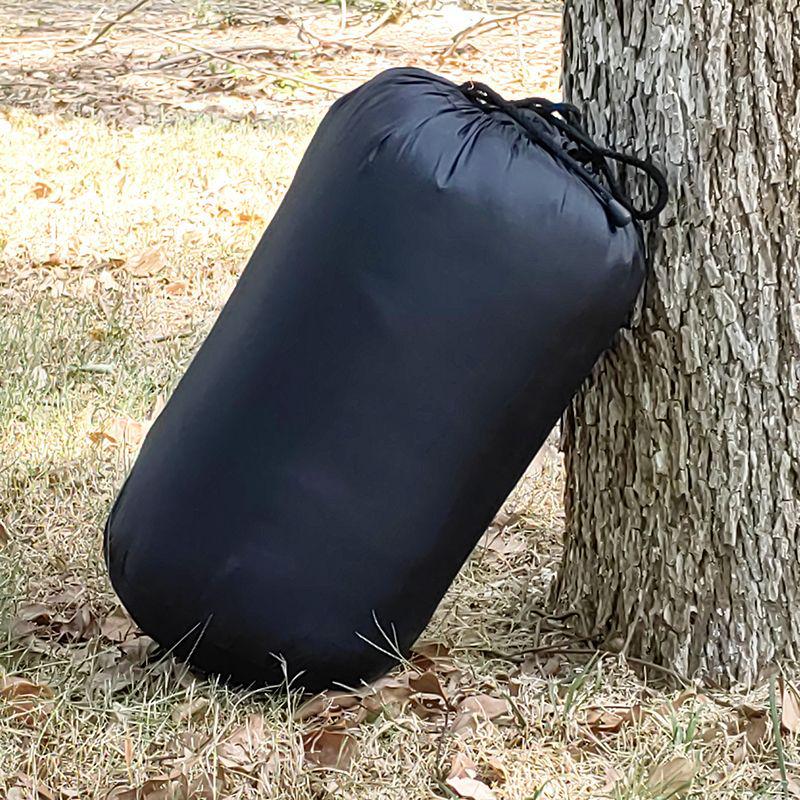 A1R Tunnel Water-Resistant Warm Sleeping Bag - Lightweight, Black, Capsule Design with Protective Cover, Dirt-Resistant, Inflatable.
