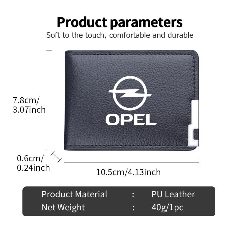 Fashion PU Litchee Pattern Car Men Coin Purse Wallet Card Holder For Opel Insignia Corsa Zafira Mokka Grandland Antara Ampera