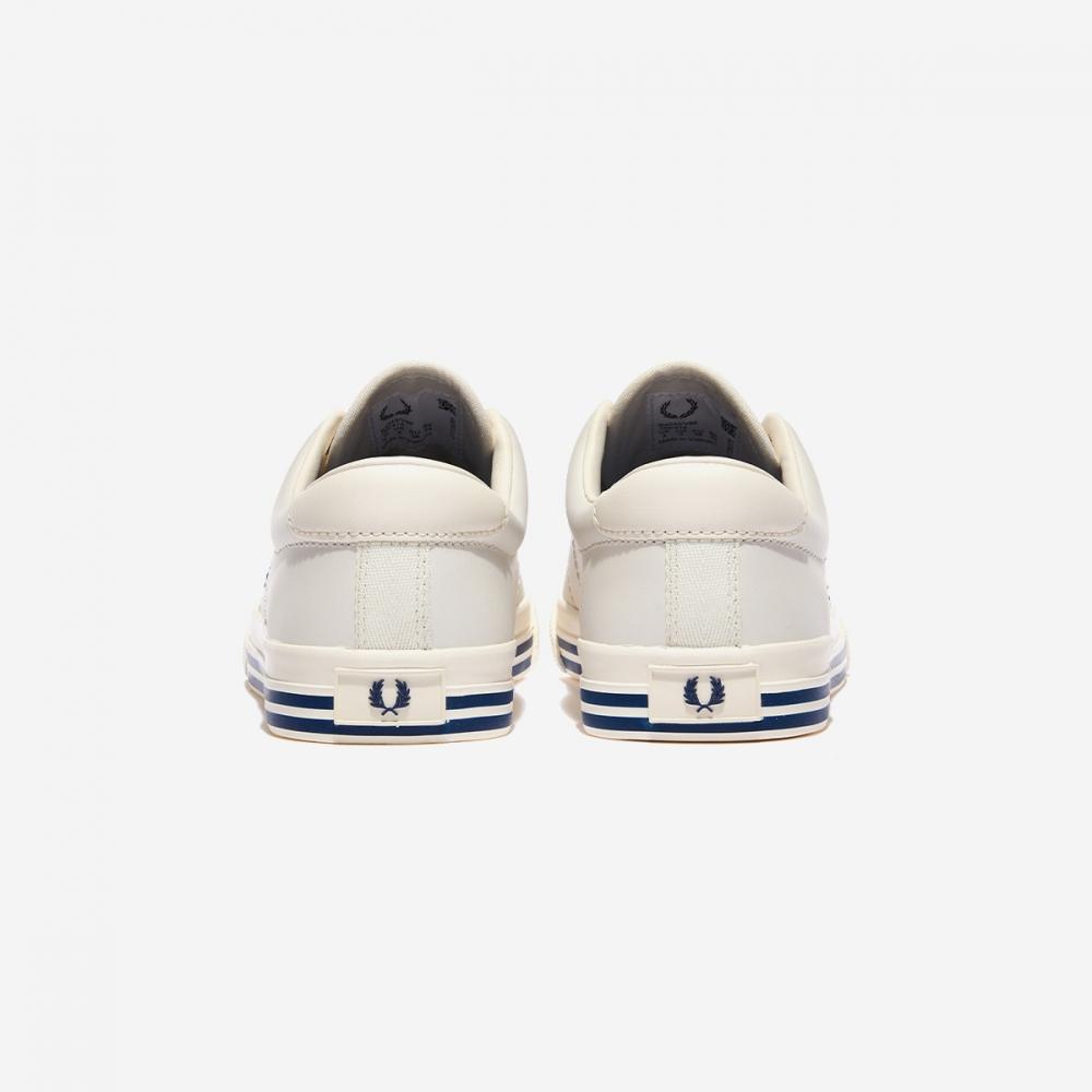 Fred Perry Underspin Leather B4343 Snow Wht Shaded Cobalt  V85 