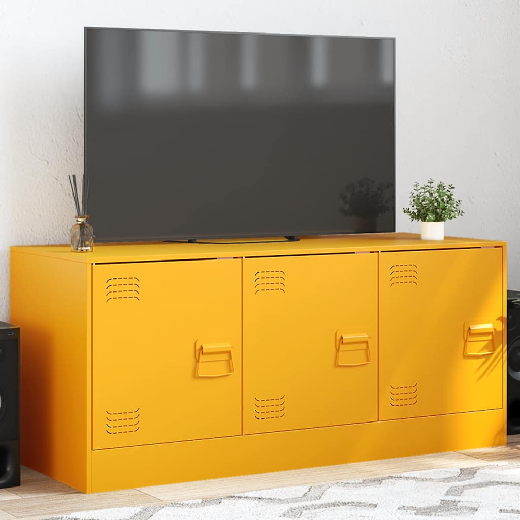 TV Stand Mustard Yellow 99 x 39 x 44 cm Steel