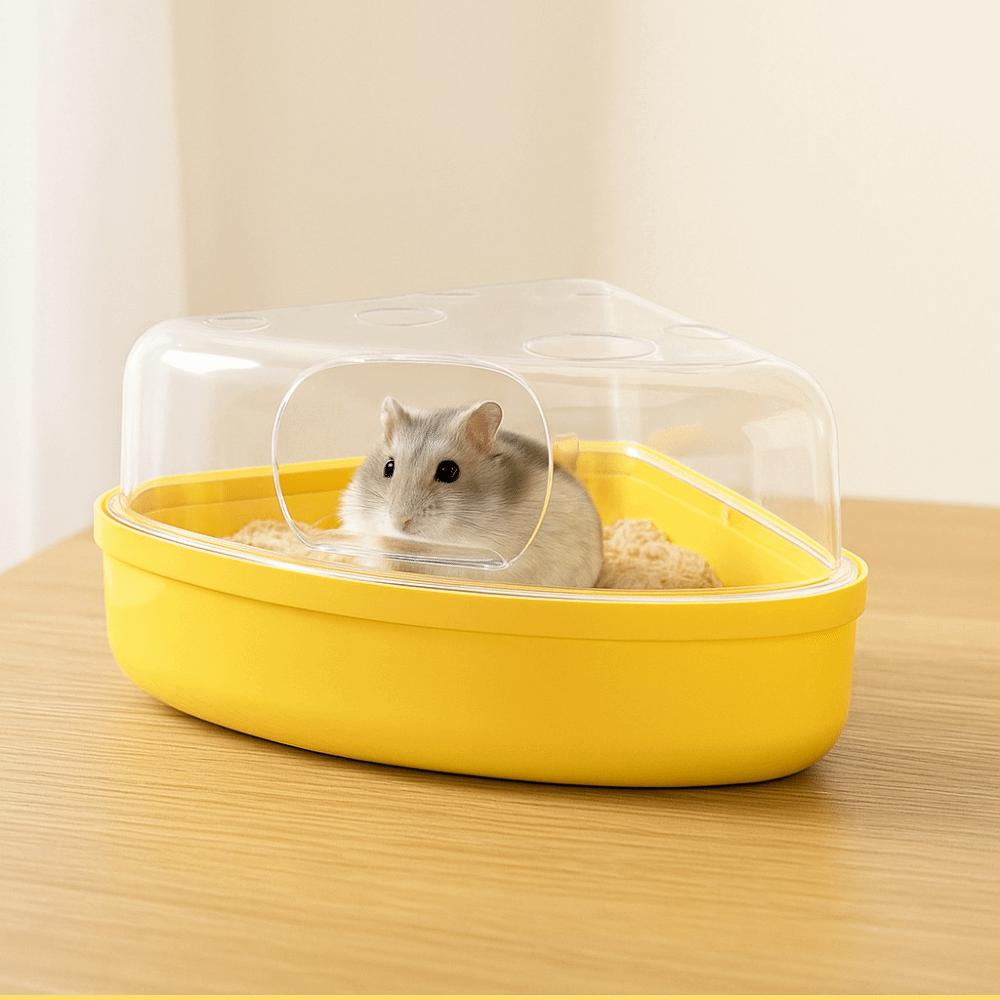 Escape-Proof Pet Bath Container Anti-spill Hamster Toilet  for Mice Gerbil Golden Bear