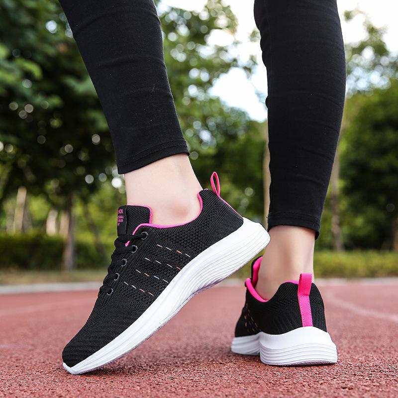 Herbst Laufschuhe Mittelschüler leicht atmungsaktiv Fly-Strick Freizeitschuhe Damen Reiseschuhe Sport Damen
