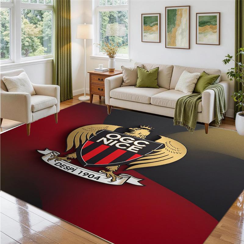 OGC Nice FC Design Crystal Velvet Rug Soft Decorative Mat for Bedroom Entrance
