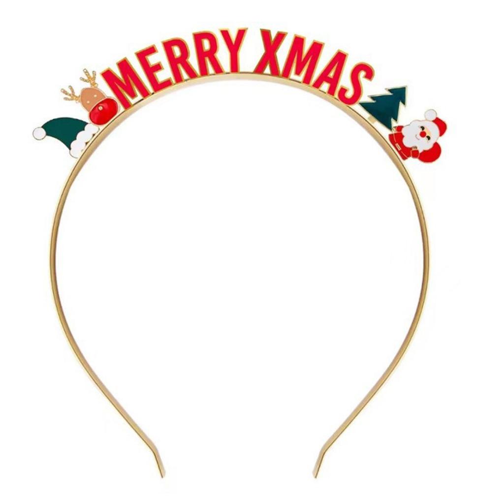 Stylish Christmas Headwear For Teens Girls Metal Hair Ornament Comfortable Wear Party Celebration